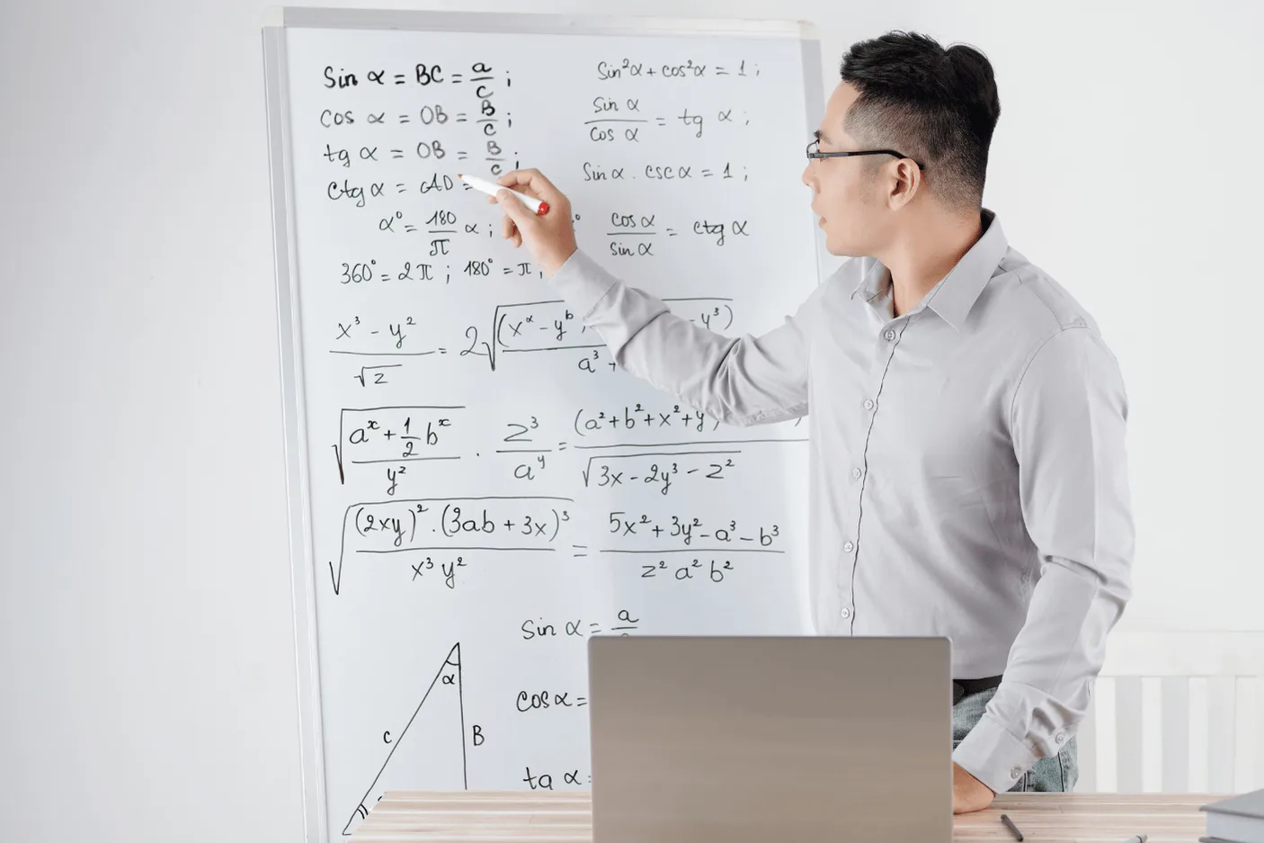 A male teaching math