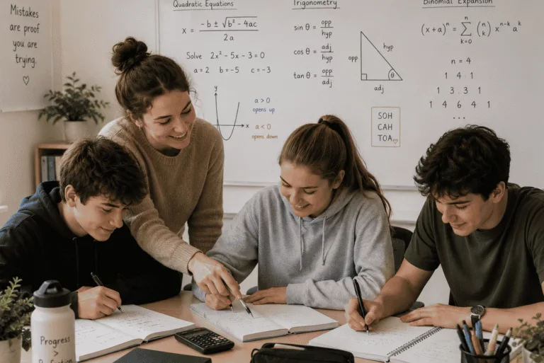 Math teacher teaching her students VCE Maths Methods SACs
