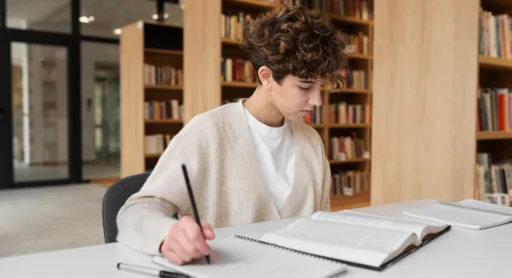Year 8 student studying for the selective entry high school exam